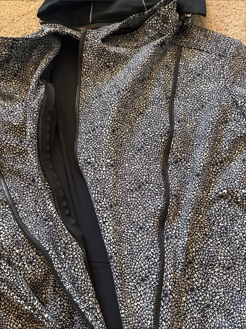 Lululemon Bust A Move Double Zipper Moto Jacket Plush Petal Black Ghost